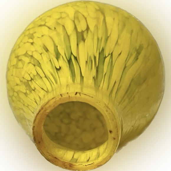 ❌❌❌Blown Glass Art - Yellow Bulb - Blue Leaf - 13” Tall - Handmade - Picture 7 of 9